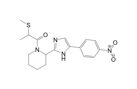 2-(methylthio)-1-(2-(5-(4-nitrophenyl)-1H-imidazol-2-yl)piperidin-1-yl)propan-1-one