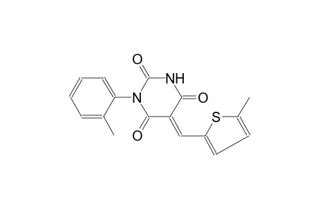 (5E)-1-(2-methylphenyl)-5-[(5-methyl-2-thienyl)methylene]-2,4,6(1H,3H,5H)-pyrimidinetrione