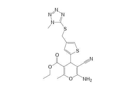 6-Amino-5-cyano-2-methyl-4-[4-[[(1-methyl-5-tetrazolyl)thio]methyl]-2-thiophenyl]-4H-pyran-3-carboxylic acid ethyl ester
