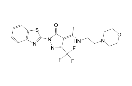 (4E)-2-(1,3-benzothiazol-2-yl)-4-(1-{[2-(4-morpholinyl)ethyl]amino}ethylidene)-5-(trifluoromethyl)-2,4-dihydro-3H-pyrazol-3-one