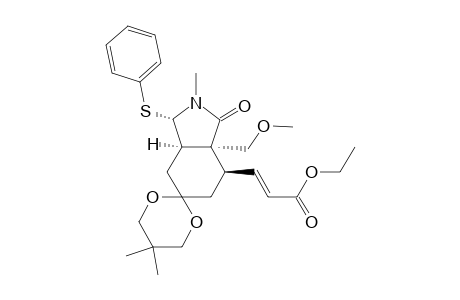 2-Propenoic acid, 3-[octahydro-7'a-(methoxymethyl)-2',5,5-trimethyl-1'-oxo-3'-(phenylthio)spiro[1,3-dioxane-2,5'-[5H]isoindol]-7'-yl]-, ethyl ester, [3'.alpha.,3'a.alpha.,7'.beta.(E),7'a.alpha.]-(.+-.)-