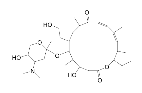 4-Hydroxy-6-(2-methyl-4-dimethylamino-5-hydroxy-1-oxacyclohexyloxy)-7-(2-hydroxyethyl)-16-ethyl-5,9,13,15-tetramethyl-1-oxacyclohexadeca-11,13-dien-2,10-dione