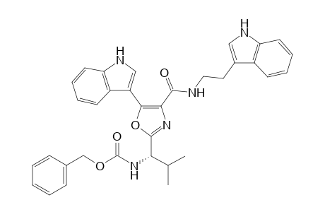 2-((S)-1-Benzyloxycarbonylamino-2-methyl-propyl)-5-(1H-indol-3-yl)-oxazole-4-carboxylicacid[2-(1H-indol-3-yl)-ethyl]-amide