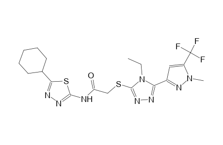 N-(5-cyclohexyl-1,3,4-thiadiazol-2-yl)-2-({4-ethyl-5-[1-methyl-5-(trifluoromethyl)-1H-pyrazol-3-yl]-4H-1,2,4-triazol-3-yl}sulfanyl)acetamide