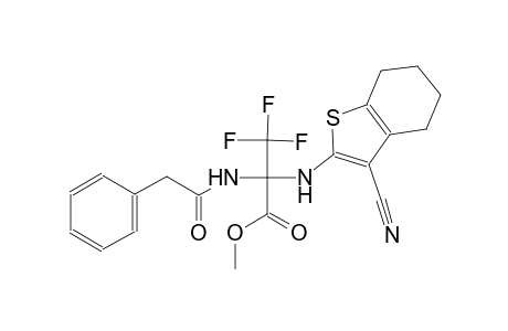 Methyl 2-[(3-cyano-4,5,6,7-tetrahydro-1-benzothiophen-2-yl)amino]-3,3,3-trifluoro-2-(2-phenylacetamido)propanoate