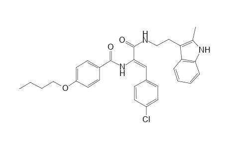 4-Butoxy-N-[(Z)-1-(4-chlorophenyl)-3-[2-(2-methyl-1H-indol-3-yl)ethylamino]-3-oxidanylidene-prop-1-en-2-yl]benzamide