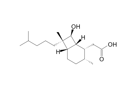 Bicyclo[4.2.0]octane-2-acetic acid, 8-hydroxy-3,7-dimethyl-7-(4-methylpentyl)-, [1R-(1.alpha.,2.beta.,3.beta.,6.alpha.,7.beta.,8.alpha.)]-