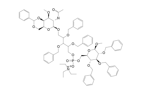 TRIETHYLAMMONIUM-(METHYL-2,3,4-TRI-O-BENZYL-BETA-D-GLUCOPYRANOSID-6-YL)-1-O-(2-ACETAMIDO-4,6-O-BENZYLIDENE-2-DEOXY-3-O-METHYL-BETA-D-GALACTOPYRANO