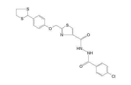 1-(p-chlorobenzoyl)-2-{{2-{{p-(1,3-dithiolan-2-yl)phenoxy]methyl}-4-thiazolyl}carbonyl}hydrazine