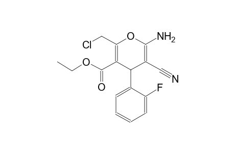 4H-pyran-3-carboxylic acid, 6-amino-2-(chloromethyl)-5-cyano-4-(2-fluorophenyl)-, ethyl ester
