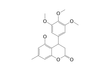(+/-)-5-HYDROXY-7-METHYL-4-(3',4',5'-TRIMETHOXYPHENYL)-3,4-DIHYDROCOUMARIN