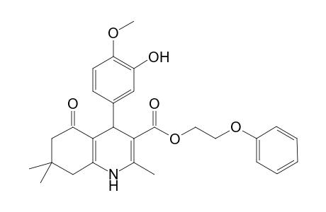 2-Phenoxyethyl 4-(3-hydroxy-4-methoxy-phenyl)-2,7,7-trimethyl-5-oxo-1,4,6,8-tetrahydroquinoline-3-carboxylate