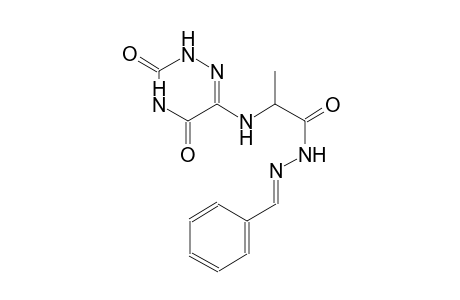 alanine, N-(2,3,4,5-tetrahydro-3,5-dioxo-1,2,4-triazin-6-yl)-, 2-[(E)-phenylmethylidene]hydrazide