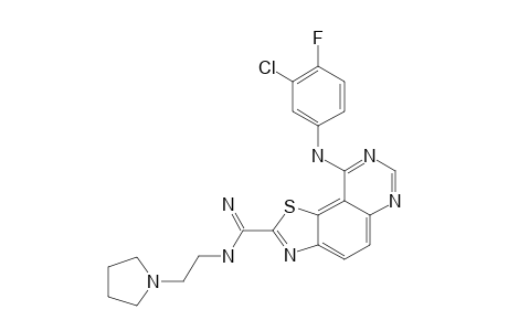 9-(3-CHLORO-4-FLUOROPHENYLAMINO)-N-[2-(PYRROLIDIN-1-YL)-ETHYL]-THIAZOLO-[5,4-F]-QUINAZOLINE-2-CARBOXIMIDAMIDE
