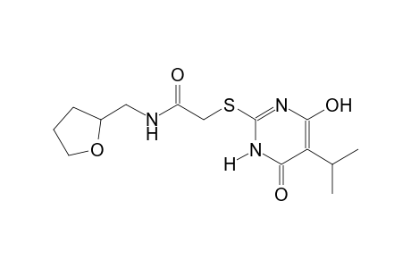 2-[(4-hydroxy-5-isopropyl-6-oxo-1,6-dihydro-2-pyrimidinyl)sulfanyl]-N-(tetrahydro-2-furanylmethyl)acetamide