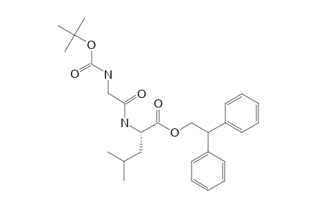 (2S)-(2-TERT.-BUTOXYCARBONYLAMINO-ACETYLAMINO)-4-METHYL-PENTANOIC-ACID-2,2-DIPHENYL-ETHYLESTER