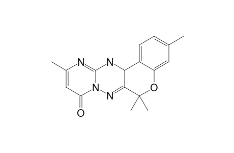 5,5A-DIHYDRO-3,8,11,11-TETRAMETHYL-10-H-BENZOPYRANO-[1]-[4.3-E]-1-H-PYRIMIDO-[1.2-B]-AS-TRIAZIN-3-ONE