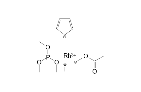 (Cyclopenta-2,4-dien-1-ide)-methanidyl acetate rhodium(III) trimethyl phosphite iodide
