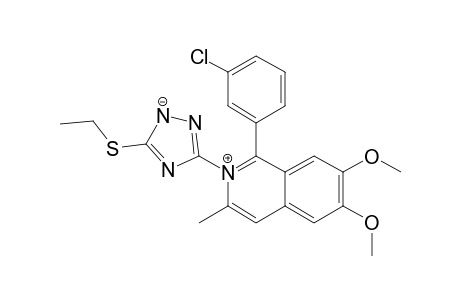 1-(3-chlorophenyl)-2-[5-(ethylthio)-1,2-diaza-4-azanidacyclopenta-2,5-dien-3-yl]-6,7-dimethoxy-3-methyl-isoquinolin-2-ium