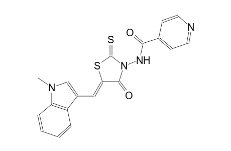 N-{(5Z)-5-[(1-methyl-1H-indol-3-yl)methylene]-4-oxo-2-thioxo-1,3-thiazolidin-3-yl}isonicotinamide