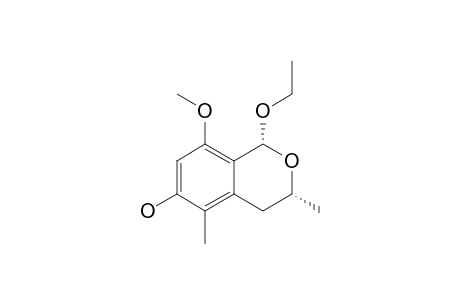 3,5-DIMETHYL-1-ETHOXY-6-HYDROXY-8-METHOXYISOCHROMAN