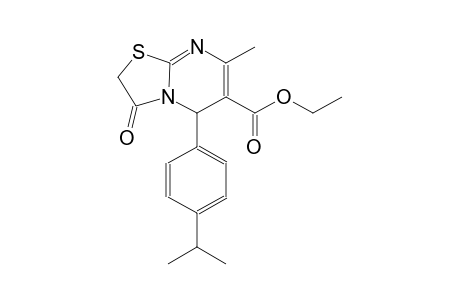 5H-thiazolo[3,2-a]pyrimidine-6-carboxylic acid, 2,3-dihydro-7-methyl-5-[4-(1-methylethyl)phenyl]-3-oxo-, ethyl ester