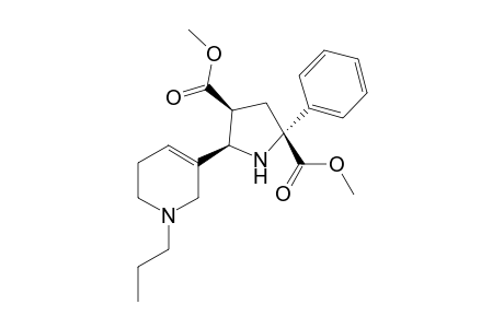 Dimethyl 2-phenyl-c-5-(1'-propyl-1,'2',5'-6'-tetrahydropyrid-3'-yl)pyrrolidine-r-2,c-4-dicarboxylate