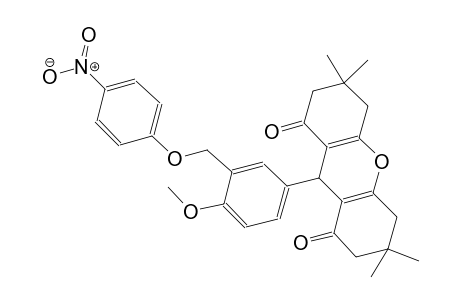 9-{4-methoxy-3-[(4-nitrophenoxy)methyl]phenyl}-3,3,6,6-tetramethyl-3,4,5,6,7,9-hexahydro-1H-xanthene-1,8(2H)-dione