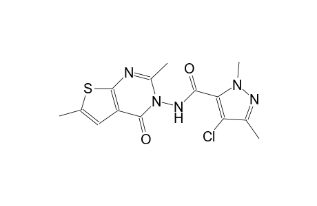 4-chloro-N-(2,6-dimethyl-4-oxothieno[2,3-d]pyrimidin-3(4H)-yl)-1,3-dimethyl-1H-pyrazole-5-carboxamide