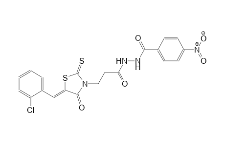N'-{3-[(5Z)-5-(2-chlorobenzylidene)-4-oxo-2-thioxo-1,3-thiazolidin-3-yl]propanoyl}-4-nitrobenzohydrazide