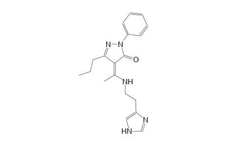 3H-pyrazol-3-one, 2,4-dihydro-4-[1-[[2-(1H-imidazol-4-yl)ethyl]amino]ethylidene]-2-phenyl-5-propyl-, (4Z)-