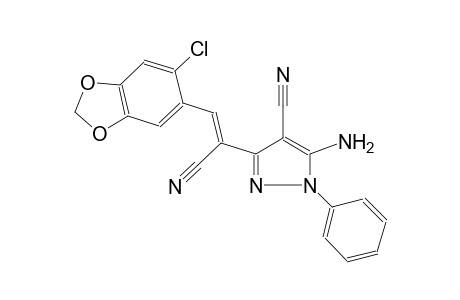 5-amino-3-[(Z)-2-(6-chloro-1,3-benzodioxol-5-yl)-1-cyanoethenyl]-1-phenyl-1H-pyrazole-4-carbonitrile