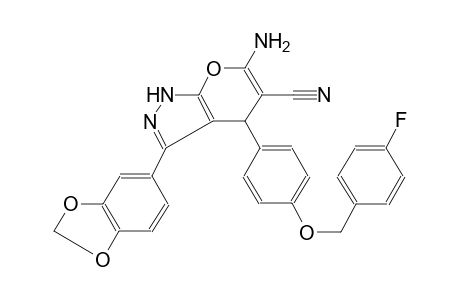 pyrano[2,3-c]pyrazole-5-carbonitrile, 6-amino-3-(1,3-benzodioxol-5-yl)-4-[4-[(4-fluorophenyl)methoxy]phenyl]-1,4-dihydro-