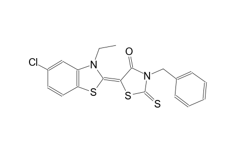 4-thiazolidinone, 5-(5-chloro-3-ethyl-2(3H)-benzothiazolylidene)-3-(phenylmethyl)-2-thioxo-, (5Z)-