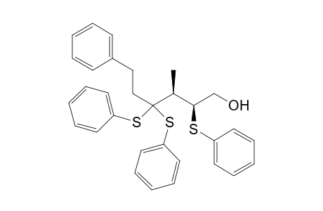 (2RS,3RS)-3-Methyl-1-phenyl-2,4,4-tris(phenylthio)hexan-1-ol