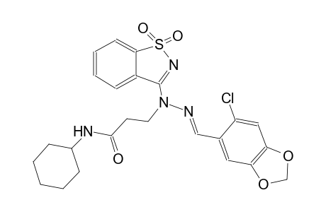 propanamide, 3-[(2E)-2-[(6-chloro-1,3-benzodioxol-5-yl)methylene]-1-(1,1-dioxido-1,2-benzisothiazol-3-yl)hydrazino]-N-cyclohexyl-
