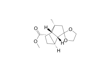 Spiro[1,3-dioxolane-2,3'(2'H)-[1,4]methanopentalene]-7'-carboxylic acid, hexahydro-1'-methyl-, methyl ester, (1'.alpha.,3'a.beta.,4'.alpha.,6'a.beta.,7'S*)-(.+-.)-