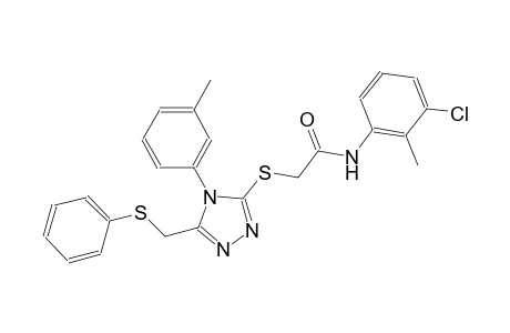 N-(3-chloro-2-methylphenyl)-2-({4-(3-methylphenyl)-5-[(phenylsulfanyl)methyl]-4H-1,2,4-triazol-3-yl}sulfanyl)acetamide