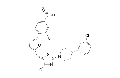(5Z)-5-{[5-(2-chloro-4-nitrophenyl)-2-furyl]methylene}-2-[4-(3-chlorophenyl)-1-piperazinyl]-1,3-thiazol-4(5H)-one