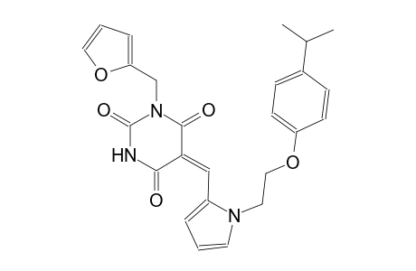 (5E)-1-(2-furylmethyl)-5-({1-[2-(4-isopropylphenoxy)ethyl]-1H-pyrrol-2-yl}methylene)-2,4,6(1H,3H,5H)-pyrimidinetrione