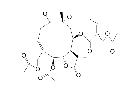 GERMACRA-4E,11(13)-DIEN-12,6-alpha-OLIDE,8-beta-ACETYLSARRACIONYLOXY-5-beta,15-DIACETOXY-10-alpha-HYDROXY