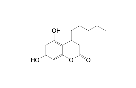 2H-1-Benzopyran-2-one, 3,4-dihydro-5,7-dihydroxy-4-pentyl-