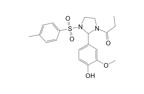 1-[2-(4-hydroxy-3-methoxy-phenyl)-3-(toluene-4-sulfonyl)-imidazolidin-1-yl]-propan-1-one