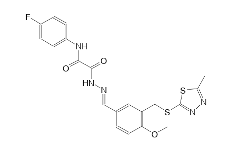 N-(4-fluorophenyl)-2-[(2E)-2-(4-methoxy-3-{[(5-methyl-1,3,4-thiadiazol-2-yl)sulfanyl]methyl}benzylidene)hydrazino]-2-oxoacetamide