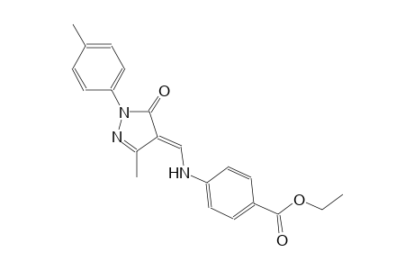 ethyl 4-({(E)-[3-methyl-1-(4-methylphenyl)-5-oxo-1,5-dihydro-4H-pyrazol-4-ylidene]methyl}amino)benzoate
