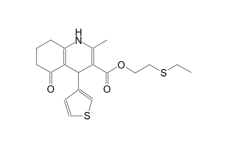 2-(Ethylsulfanyl)ethyl 2-methyl-5-oxo-4-(3-thienyl)-1,4,5,6,7,8-hexahydro-3-quinolinecarboxylate