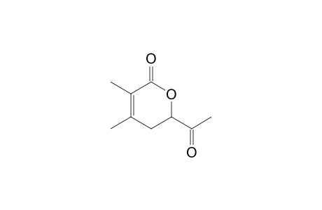 3,4-Dimethyl-6-acetyl-5,6-dihydropyran-(2H)-one
