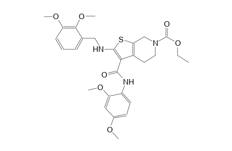 thieno[2,3-c]pyridine-6(5H)-carboxylic acid, 3-[[(2,4-dimethoxyphenyl)amino]carbonyl]-2-[[(2,3-dimethoxyphenyl)methyl]amino]-4,7-dihydro-, ethyl ester