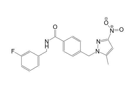 N-(3-fluorobenzyl)-4-[(5-methyl-3-nitro-1H-pyrazol-1-yl)methyl]benzamide