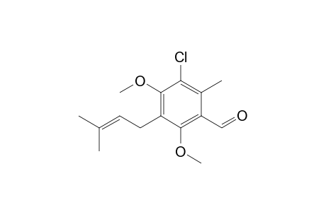 5-chloranyl-2,4-dimethoxy-6-methyl-3-(3-methylbut-2-enyl)benzaldehyde